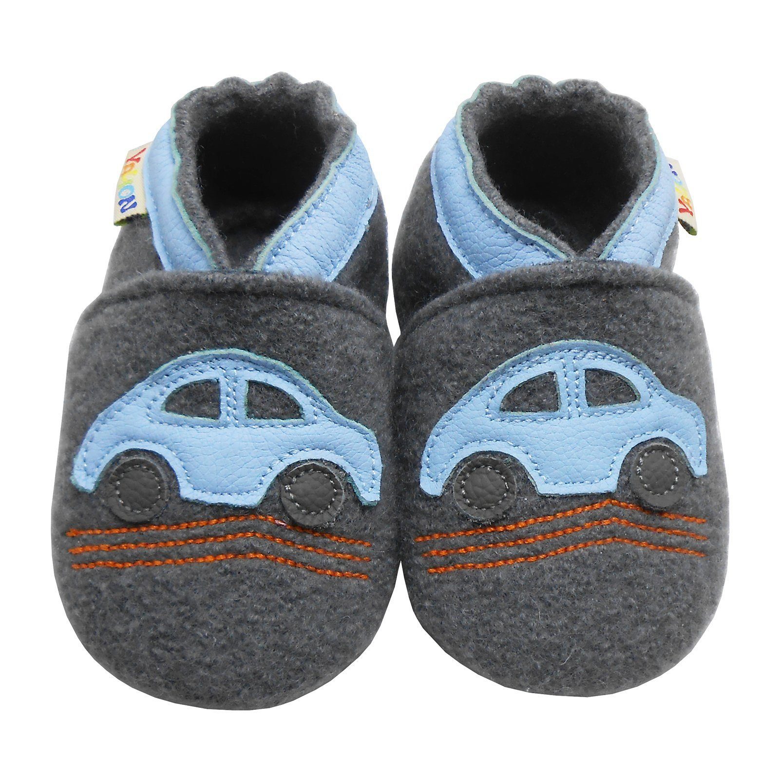 Yalion Kinder Filz Hausschuhe aus Schafwolle und Leder Hausschuh