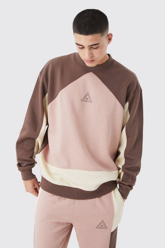 Oversize Colorblock Sweatshirt-Trainingsanzug