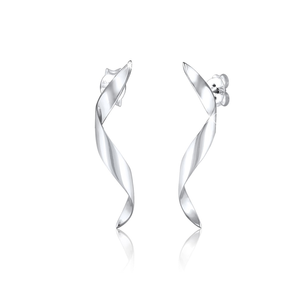 Elli Elli Boucles d'Oreilles Pendante Vague Spirale Géo Boucles d'oreilles Femme  (925 Boucles d'oreilles