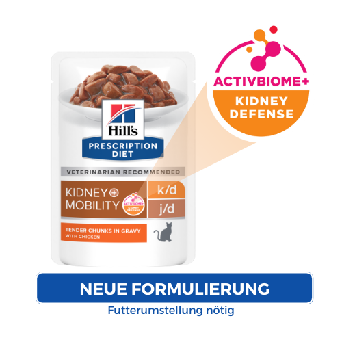 Hill's Nierendiät Hill's Prescription Diet k/d + Mobility Feline mit Huhn 24x85 g