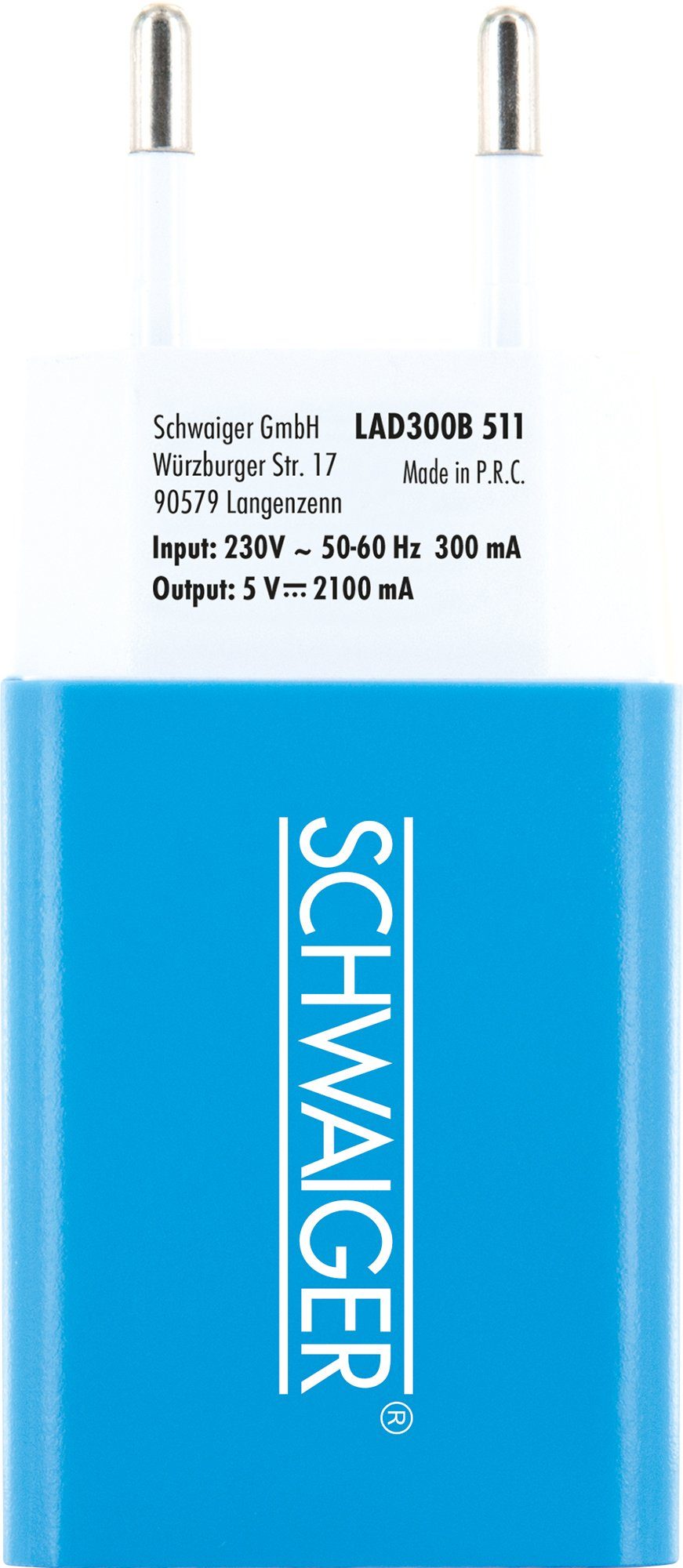 Schwaiger LAD300B 511 KFZ-Adapter Eurostecker zu USB 2.0 A Buchse, integriertes Multi-Schutz Sicherheitssystem
