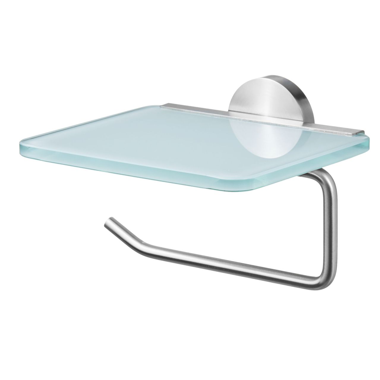 Weles AMARE Luxus WC-Rollenhalter mit Glasablage, 13,8 x 16 x 11,5 cm