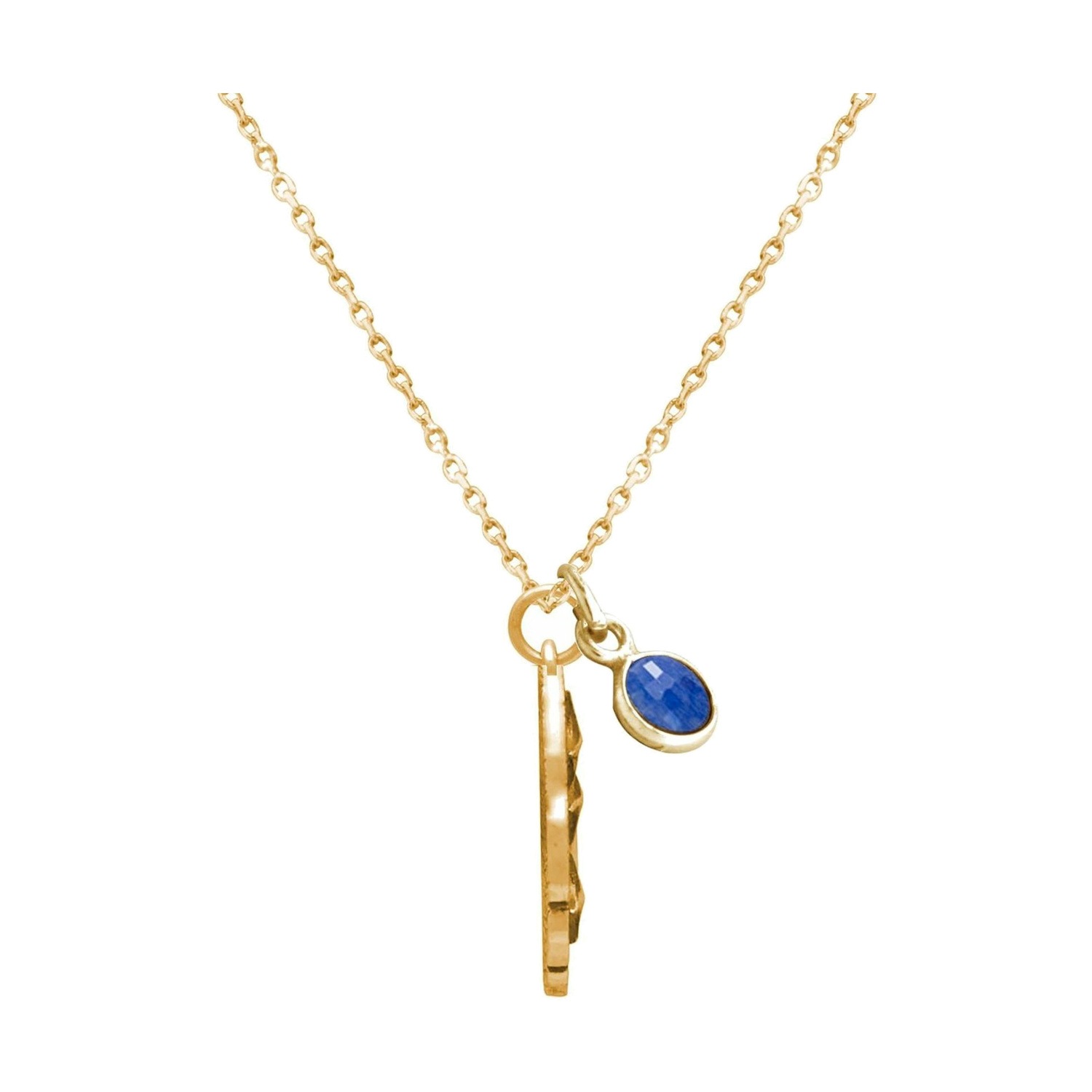 Kette mit Anhänger 'Mond und Sterne Antik Saphir'