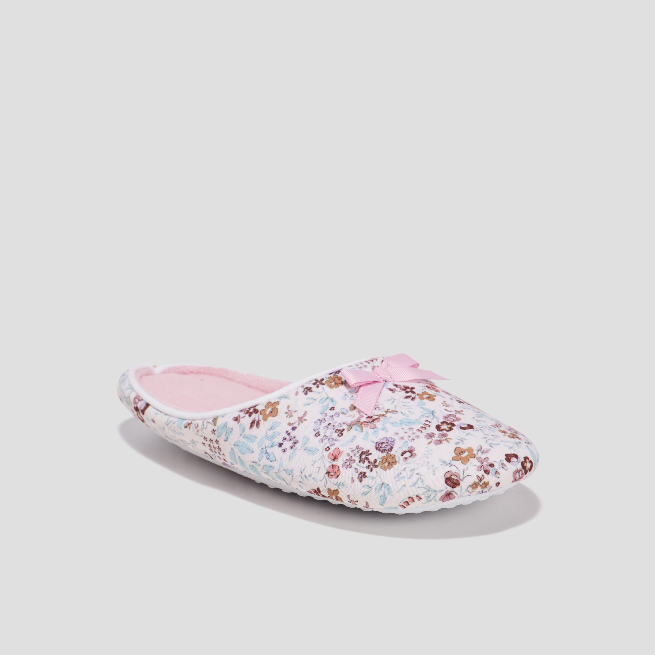 Chaussons mules fleuris rose femme | La Halle