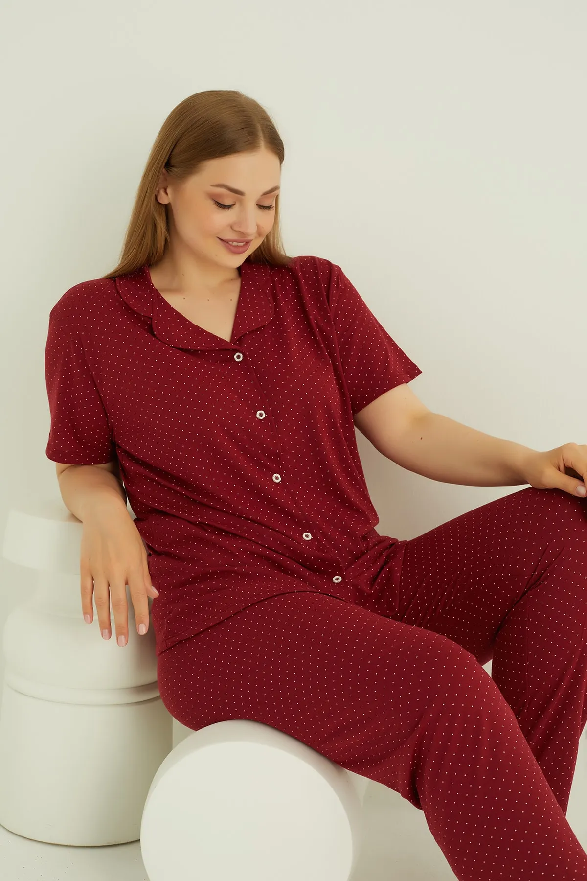 ELİTOL  ÜBERGROßES PYJAMA-SET AUS BAUMWOLLE MIT KNÖPFEN