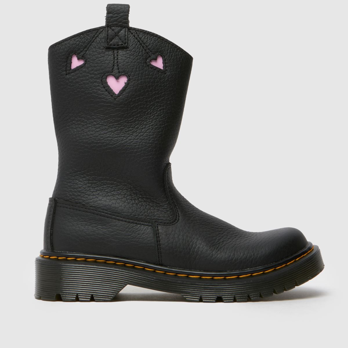 Dr Martens svarta Bex Heart pull-on flickstövlar för barn