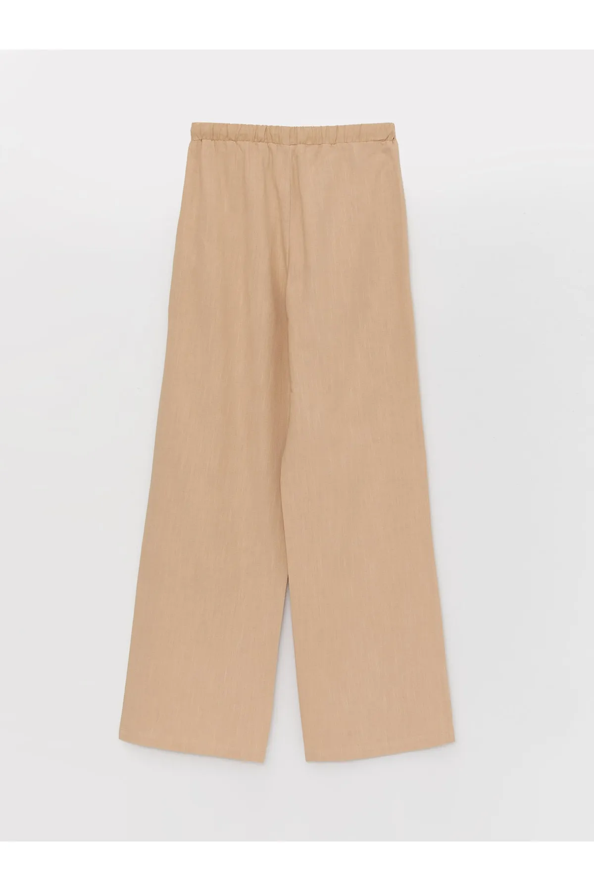 LC Waikiki  Einfarbige Damenhose aus Leinenmischung mit elastischem Bund