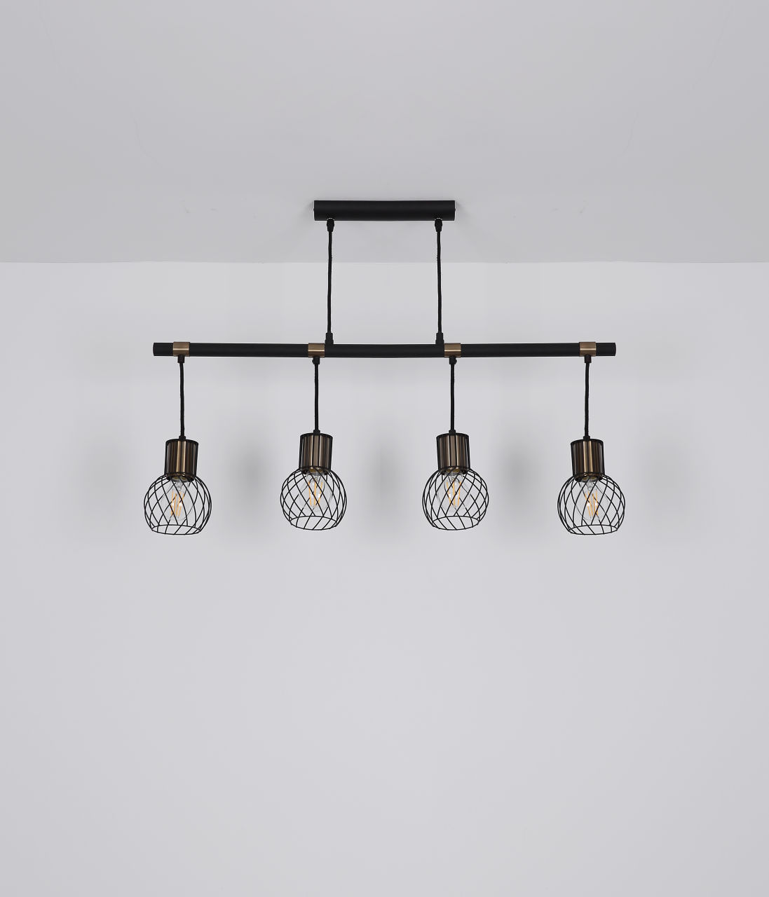 Globo Lighting - ARGUSTO - Hängeleuchte Metall schwarz matt, 4x E27