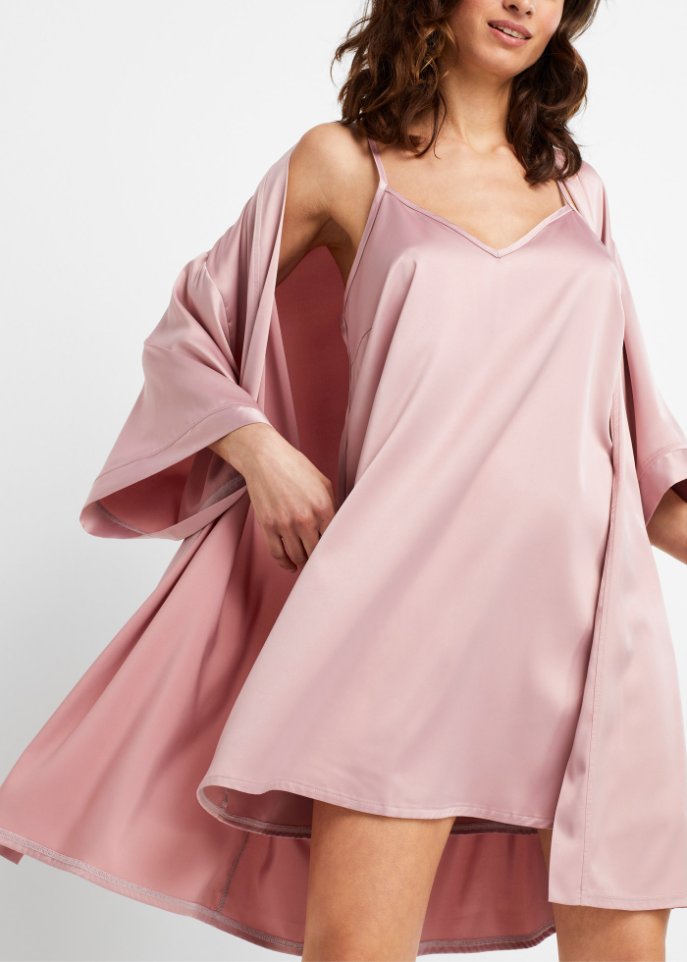 Morgenmantel-Set: Kimono + Neglige (2-tlg.Set)