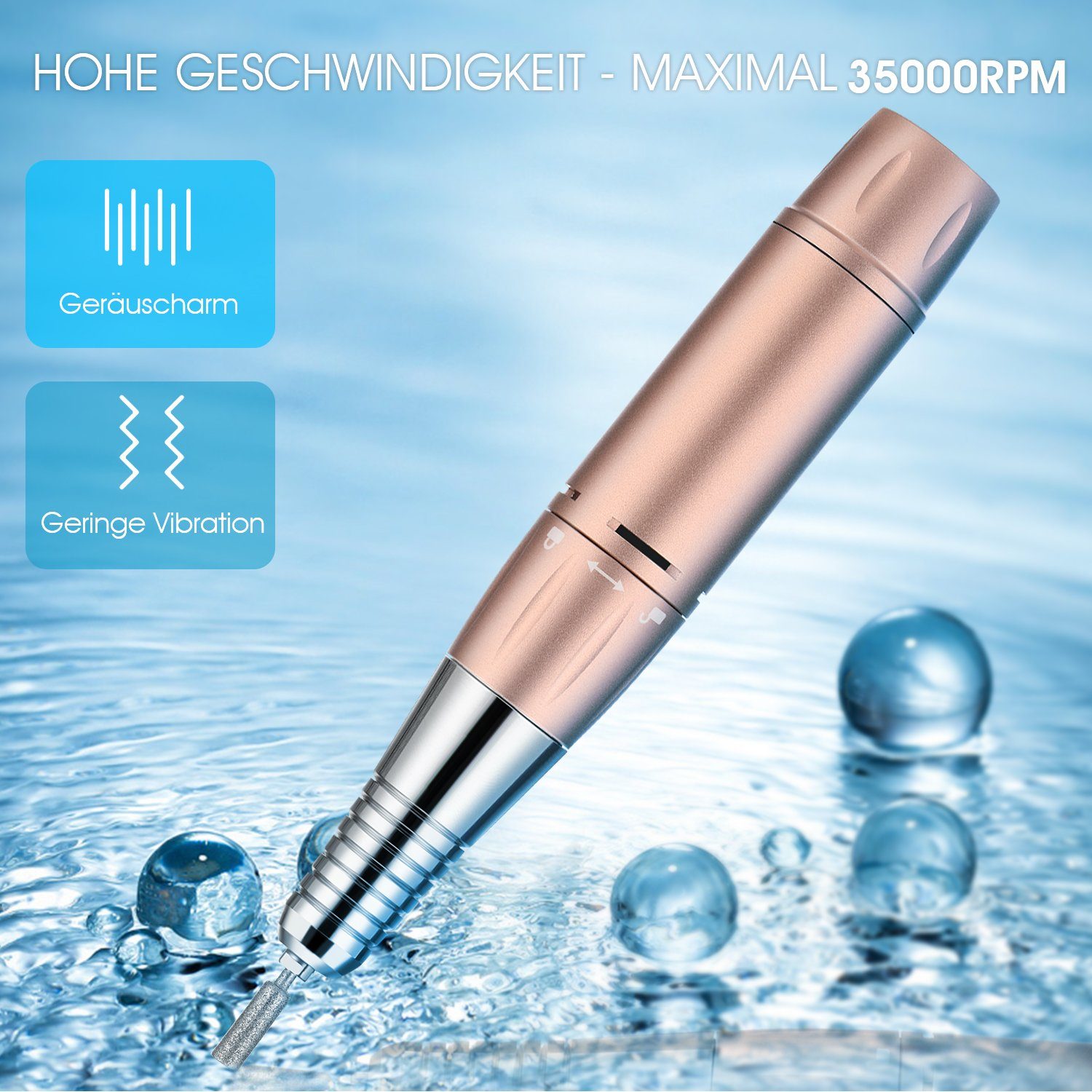 LETGOSPT Maniküre-Pediküre-Set Elektrischer Nagelfräser, 35000 U/Min Profi Nagelfeile, für Gelnägel, Pediküre Set Fußpflege für Gelnägel, Nagellack