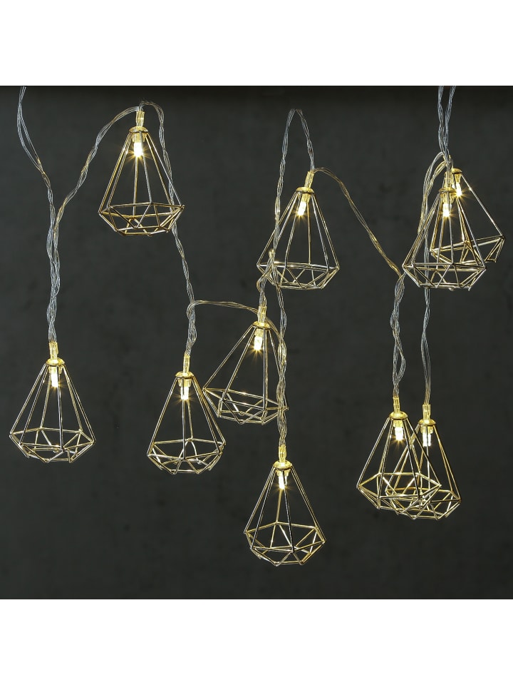 MARELIDA LED Lichterkette DIAMANT 10 kleine beleuchtete Rubine L: 1,6m in silber günstig kaufen onesize