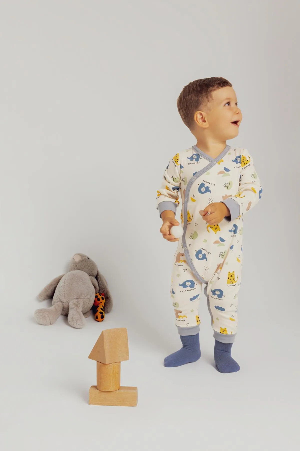 DeFacto  Langärmliger Overall mit Safari-Aufdruck für Neugeborene für Babys