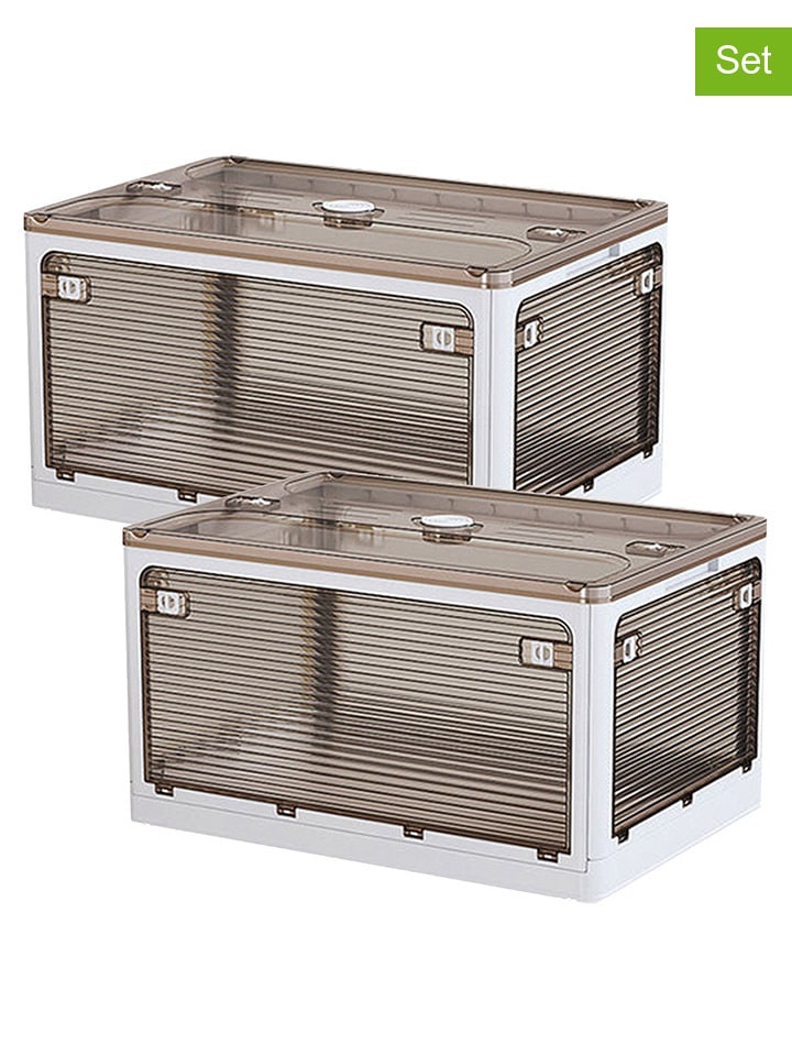 Joybos 2er-Set: Aufbewahrungskisten in Braun/ Weiß - (B)41 X (H)29 X (T)24 CM günstig kaufen onesize