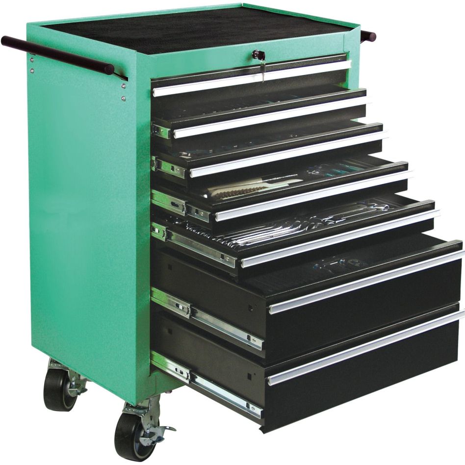 Brüder Mannesmann 28270 Chariot à outils 321 pièces Green Line