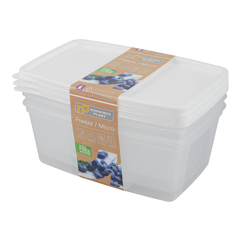 Cuisine Frys/kjøl-boks 3x0,8 l fossilfri hvit