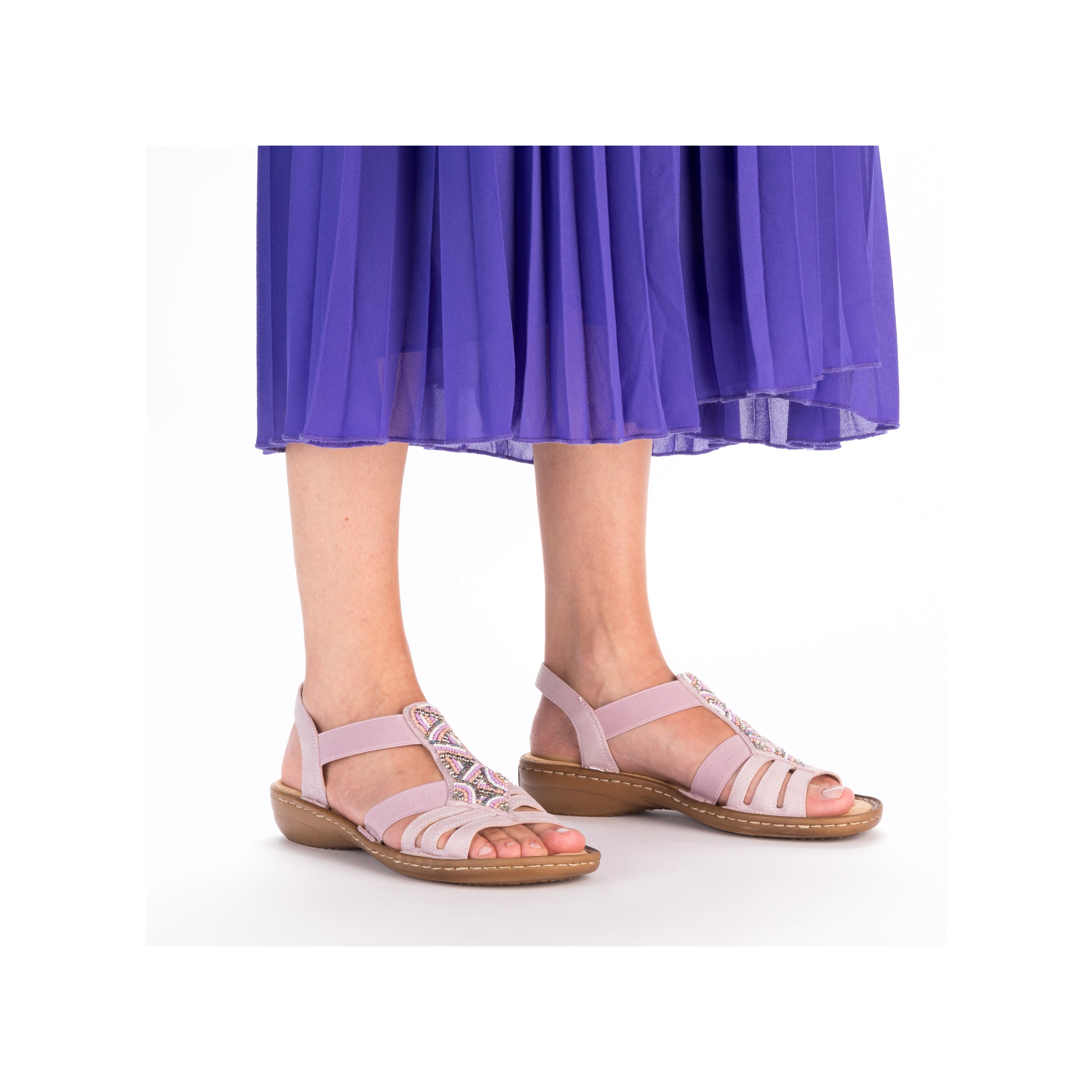 Rieker Damen Riemchensandalen pastellrosa