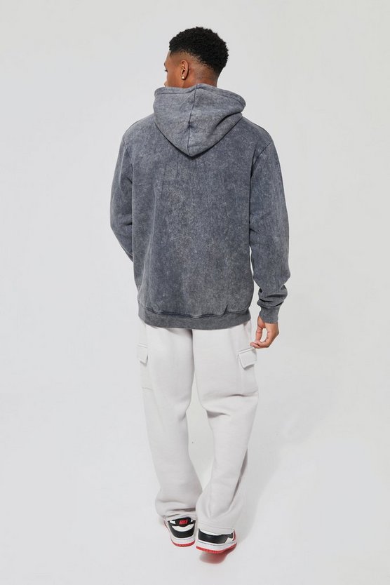 Hoodie mit Man-Stickerei
