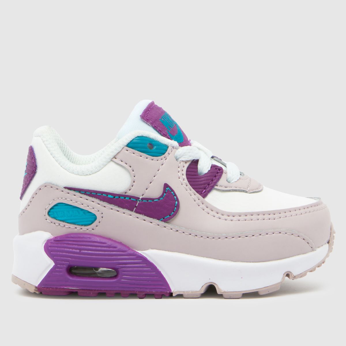 Nike fehér és lila Air Max 90 kisgyermek cipők