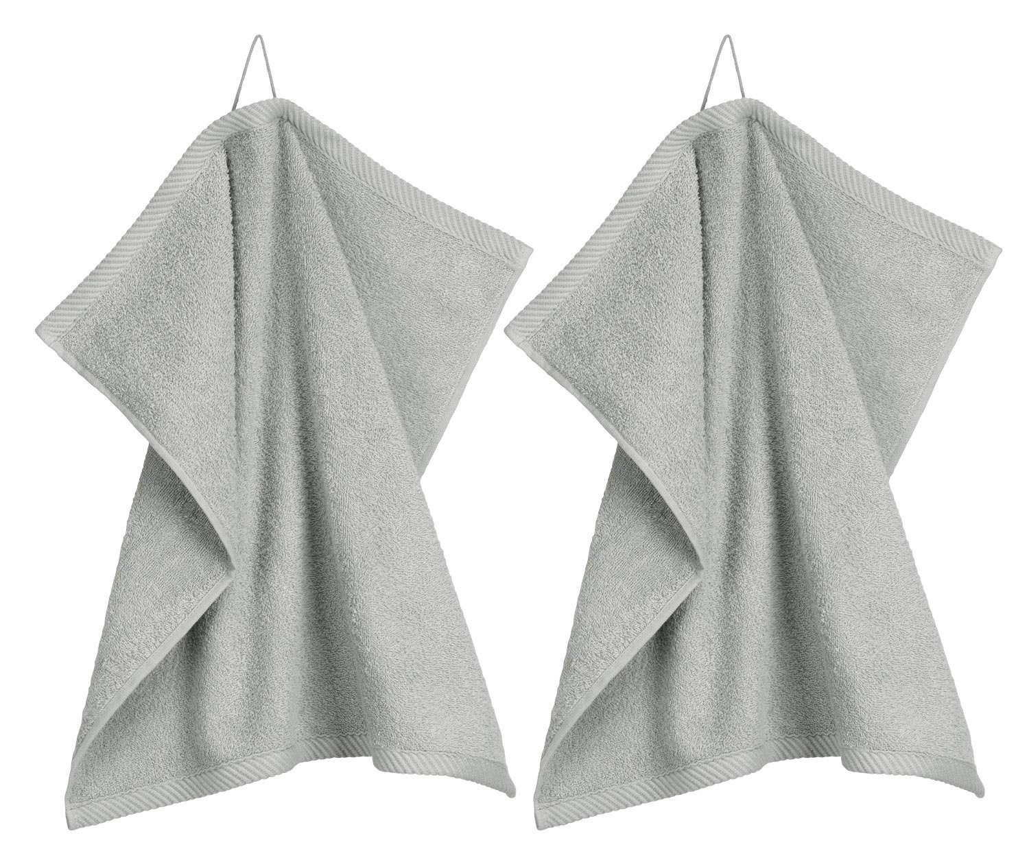 kela Auflaufform Küchenhandtuch 2 tlg. TIA, Grau, B 50 cm, L 50 cm, Baumwolle