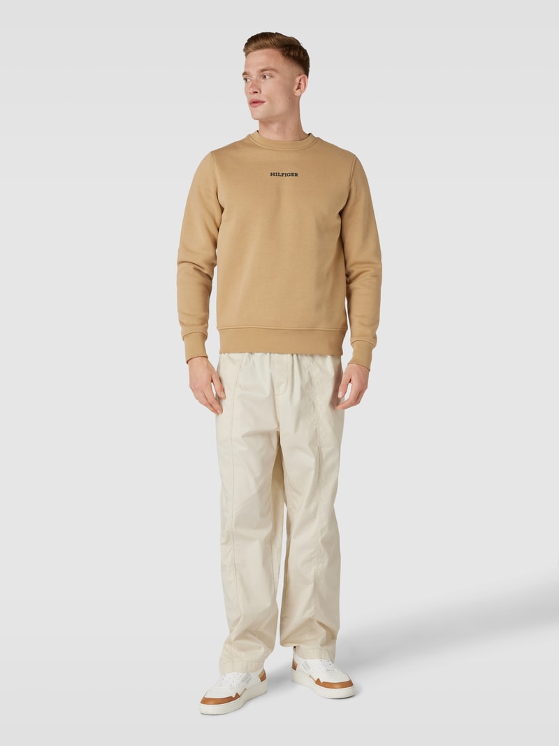 Sweatshirt mit Label-Print Modell 'MONOTYPE' in camel