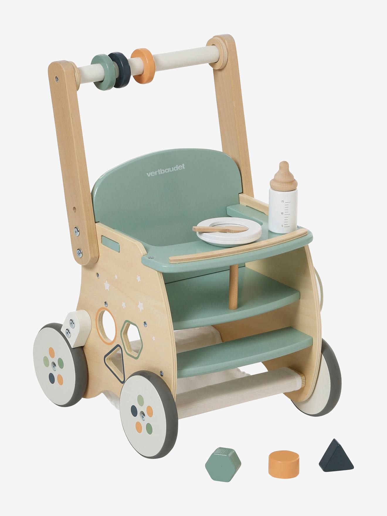 Chariot de marche poussette en bois FSC® vert