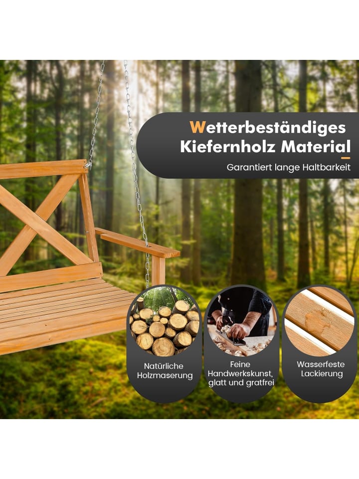 COSTWAY Hängebank 2-Sitzer in Beige günstig kaufen onesize