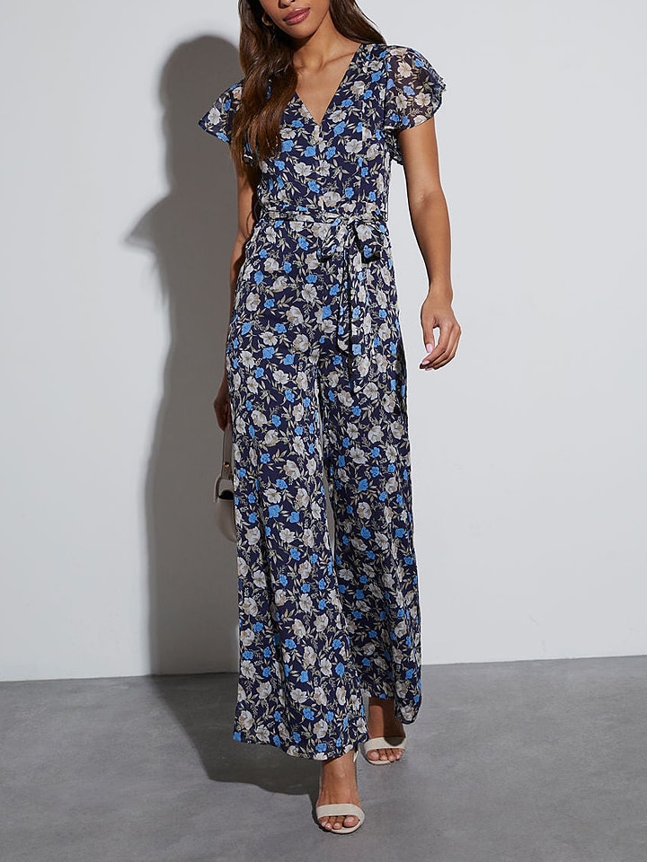 Milan Kiss Jumpsuit in Dunkelblau/ Creme günstig kaufen