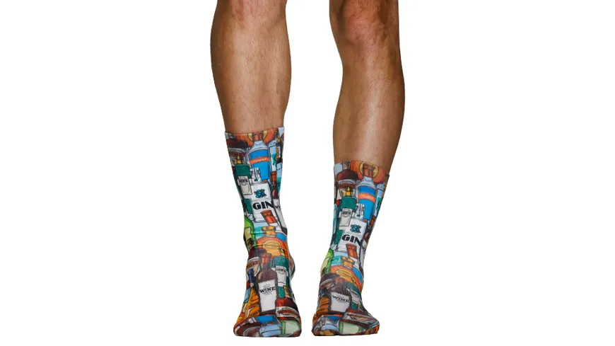 wigglesteps Herren Socken HARD DRINKS Light Blue