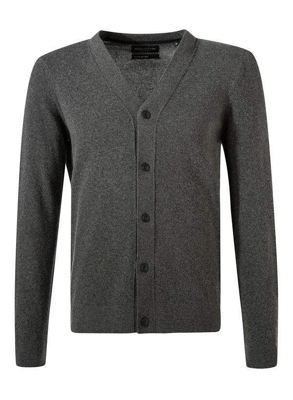Marc O'Polo, Cardigan, Baumwolle-Schurwolle, grau meliert