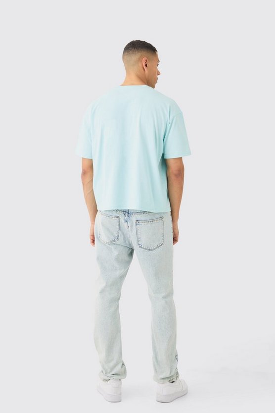 Kastiges Oversize T-Shirt mit Stickerei