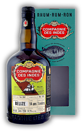 Compagnie Des Indes Belize (Travellers Distillery) 14 Jahre Single Cask 2007/2021 67,1% Compagnie Des Indes Belize (Travellers Distillery) 14 Jahre Single Cask 2007/2021 67,1%  Alter 14 J. - 0,7	 Liter - Vol 67,1%