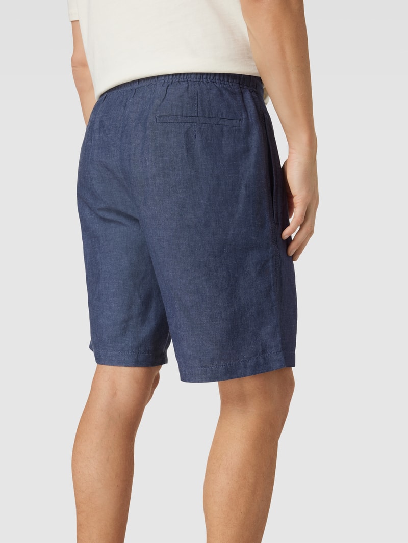 Shorts mit Bundfalten Modell 'alfonso' in marineblau