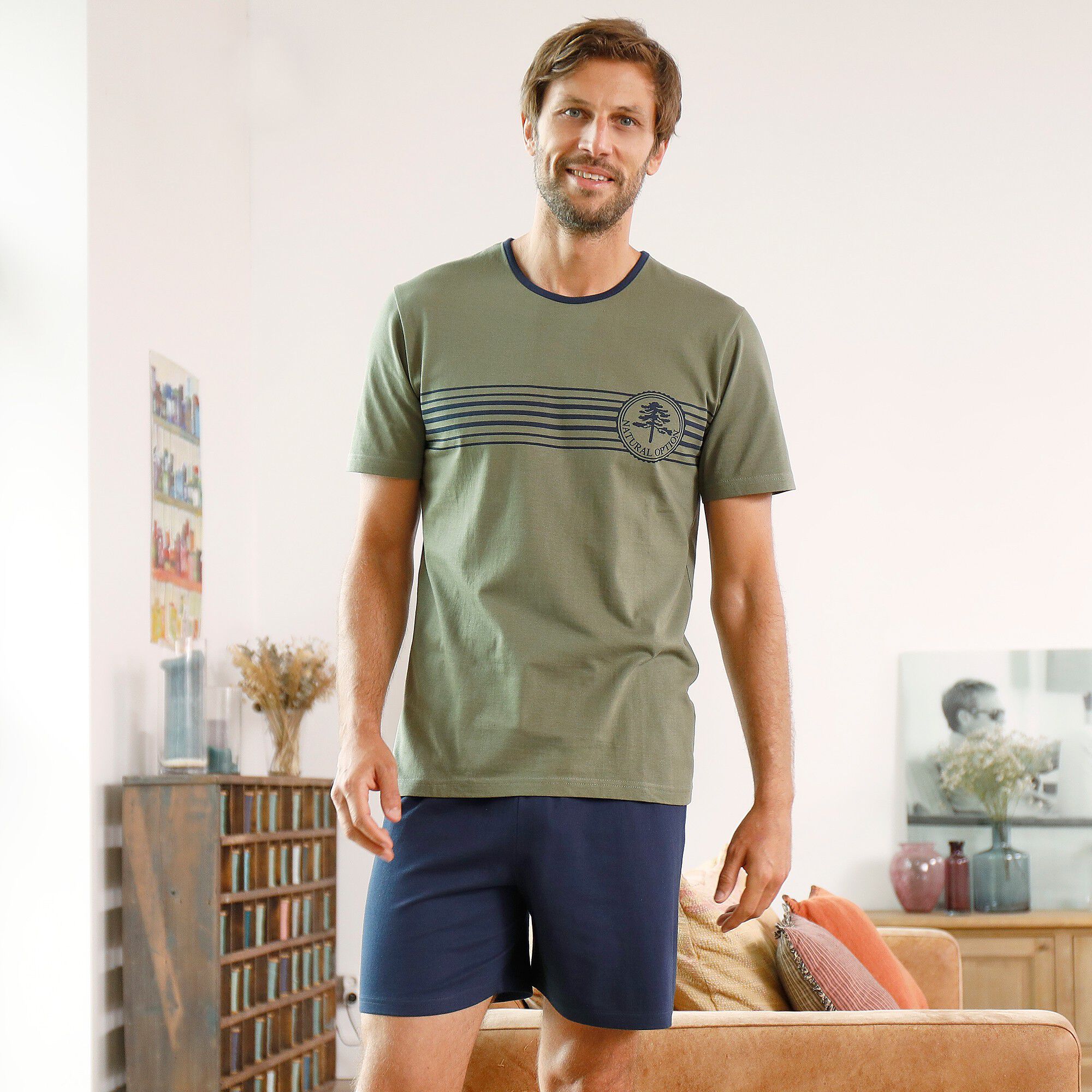 Pyjama short jersey coton manches courtes