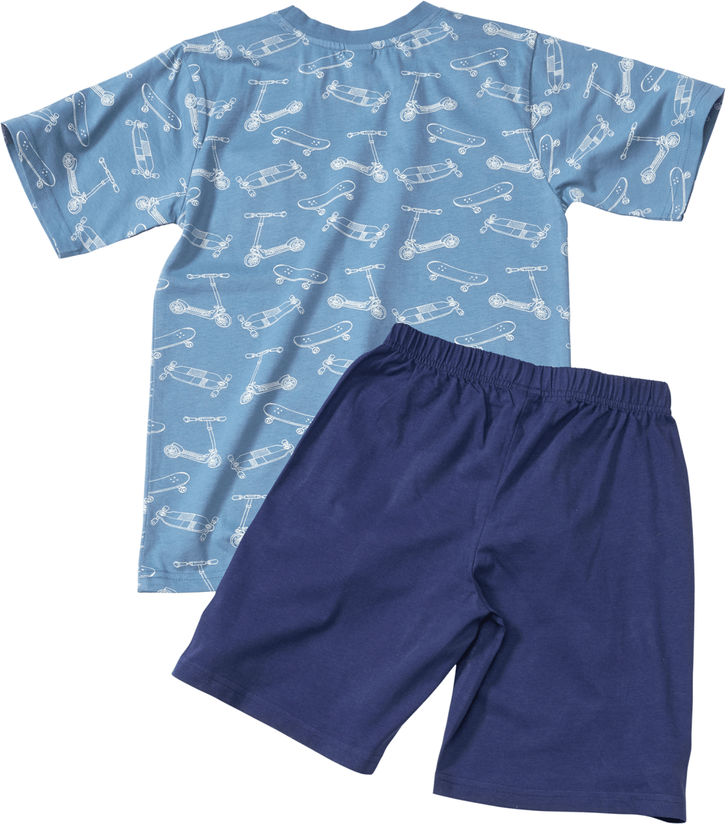 Schlafanzug mit Roller-Muster, blau, Gr. 110/116, 1 St