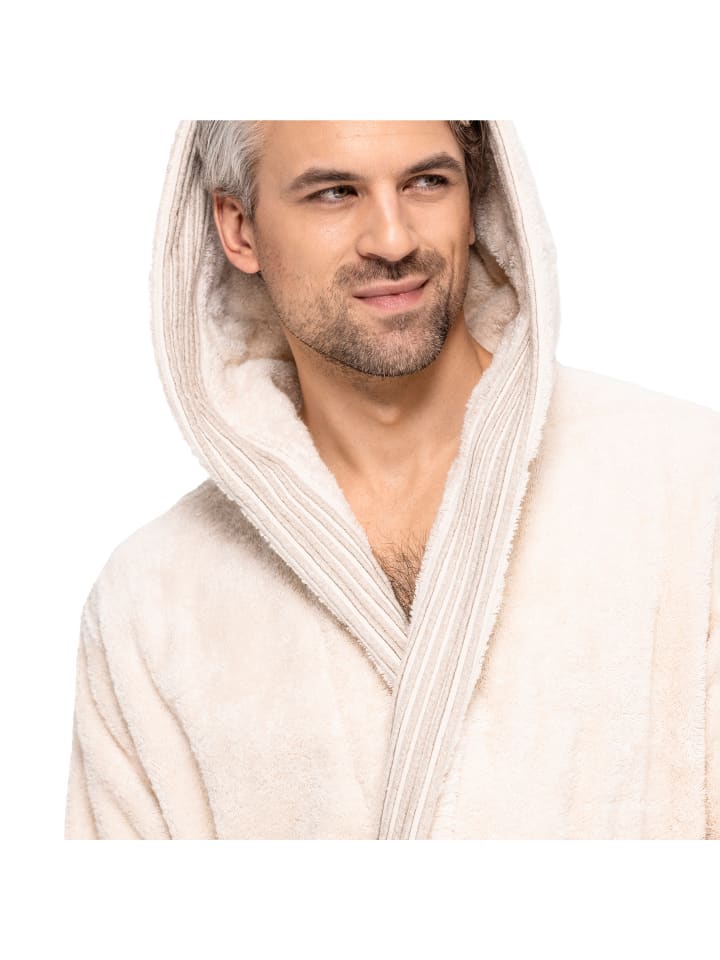 Möve Wellness Bademantel mit Kapuze in nature günstig kaufen