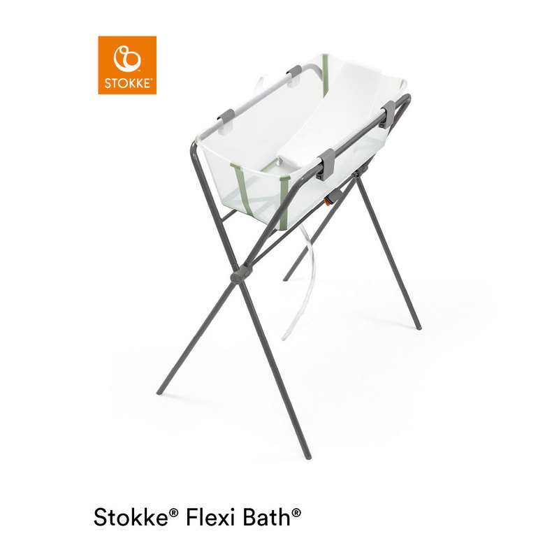 Baignoire pliable flexibath transparente verte Stokke