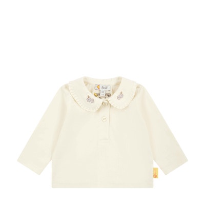 Poloshirt langarm, beige für Mädchen