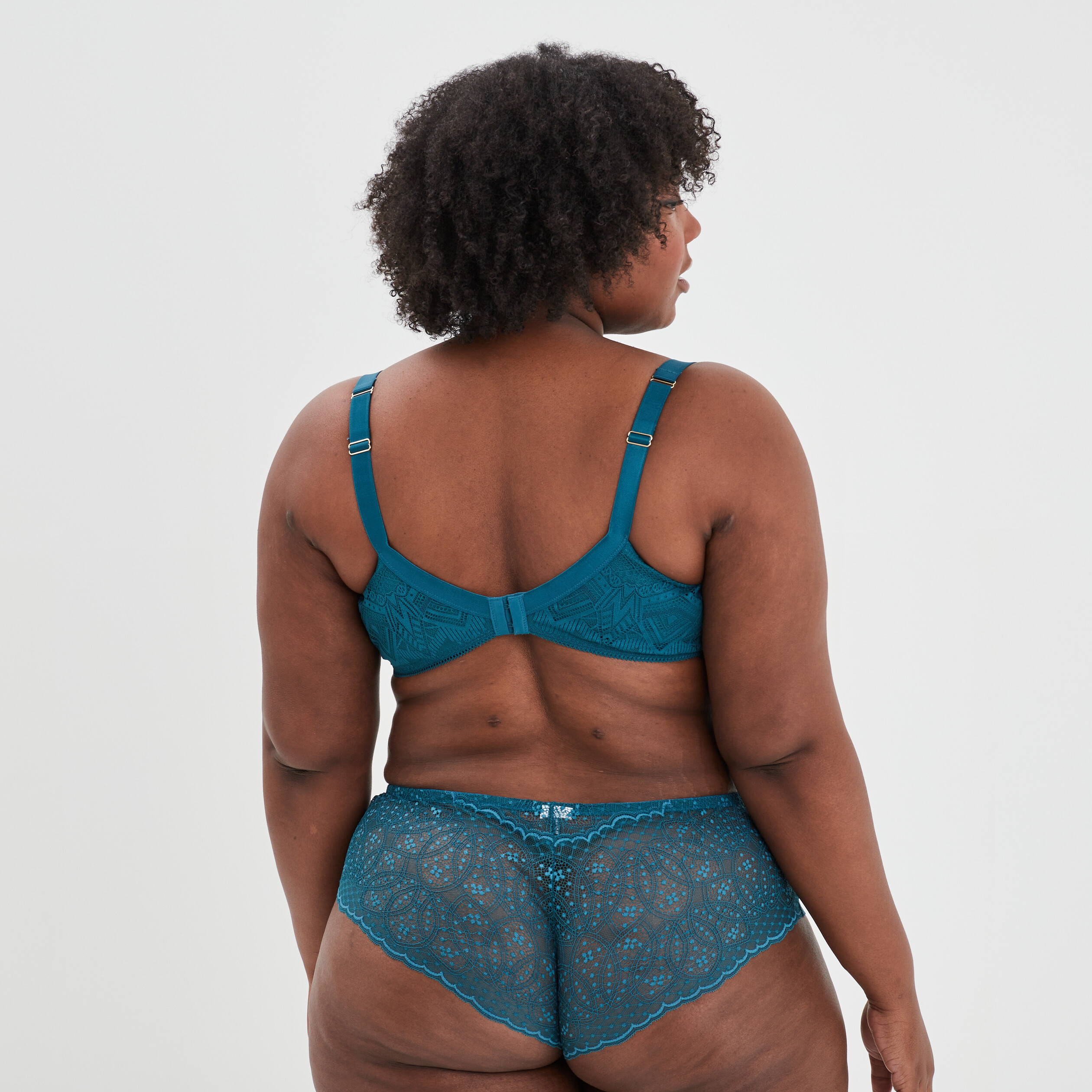 Soutien-gorge emboîtant dentelle bleu canard femme grande taille | La Halle