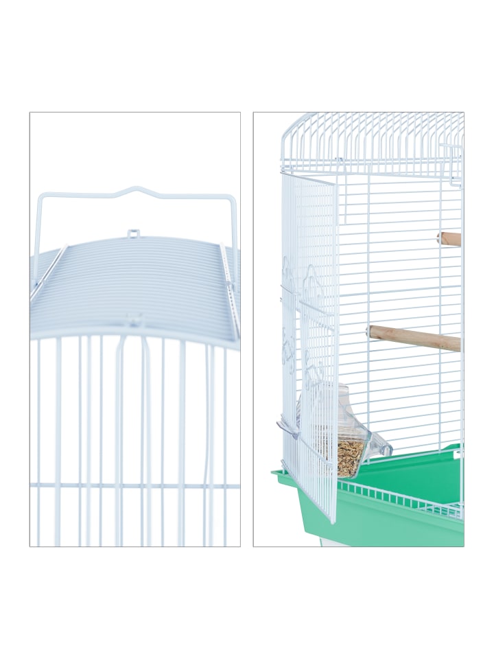 relaxdays Vogelkäfig in Grün - (B)46,5 x (H)56,5 x (T)35,5 cm günstig kaufen onesize