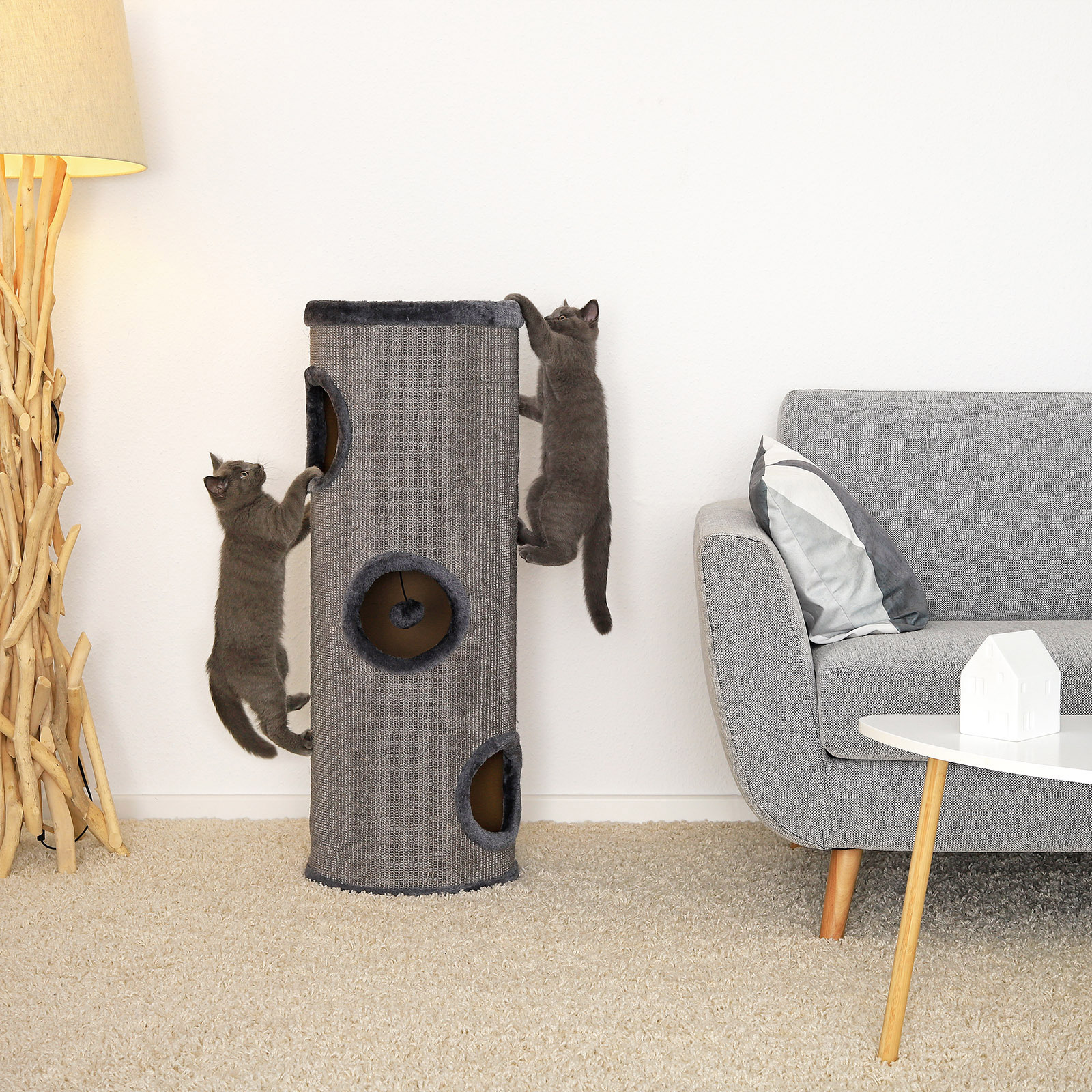 Lionto Kratztonnen Lionto 100cm Kratztonne mit Sisal grau
