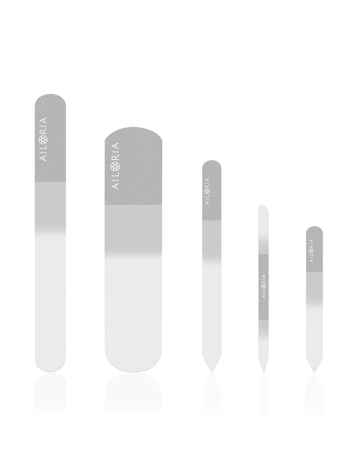 Ailoria CONTOUR LUXE Glas-Nagelfeilenset in silber günstig kaufen onesize