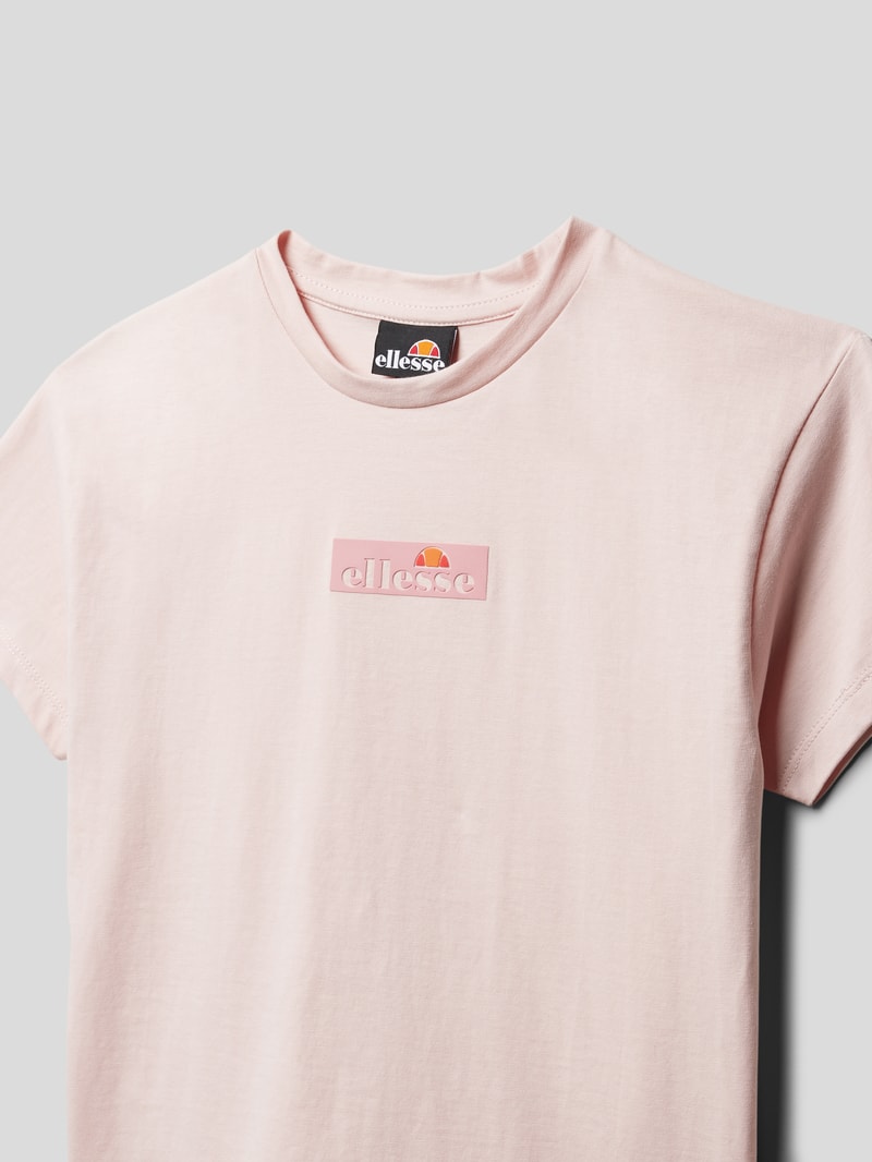 T-Shirt mit Label-Print Modell 'Telissa' in hellrosa