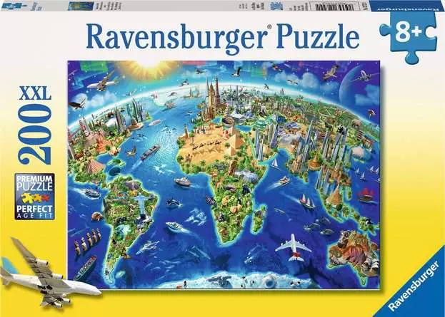 Kinderpuzzle ab 8 Jahren - Große, weite Welt - 200 Teile