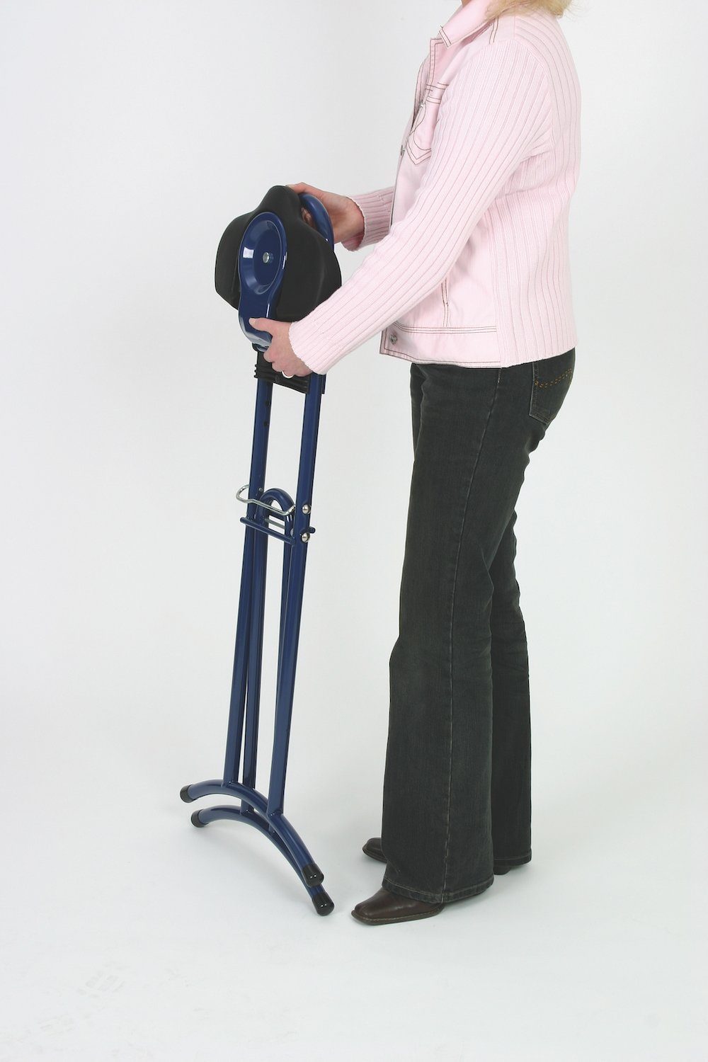PROREGAL® Stehhilfe Klappbare Stehhilfe, Sitzhöhe 61-86cm, Schwarz