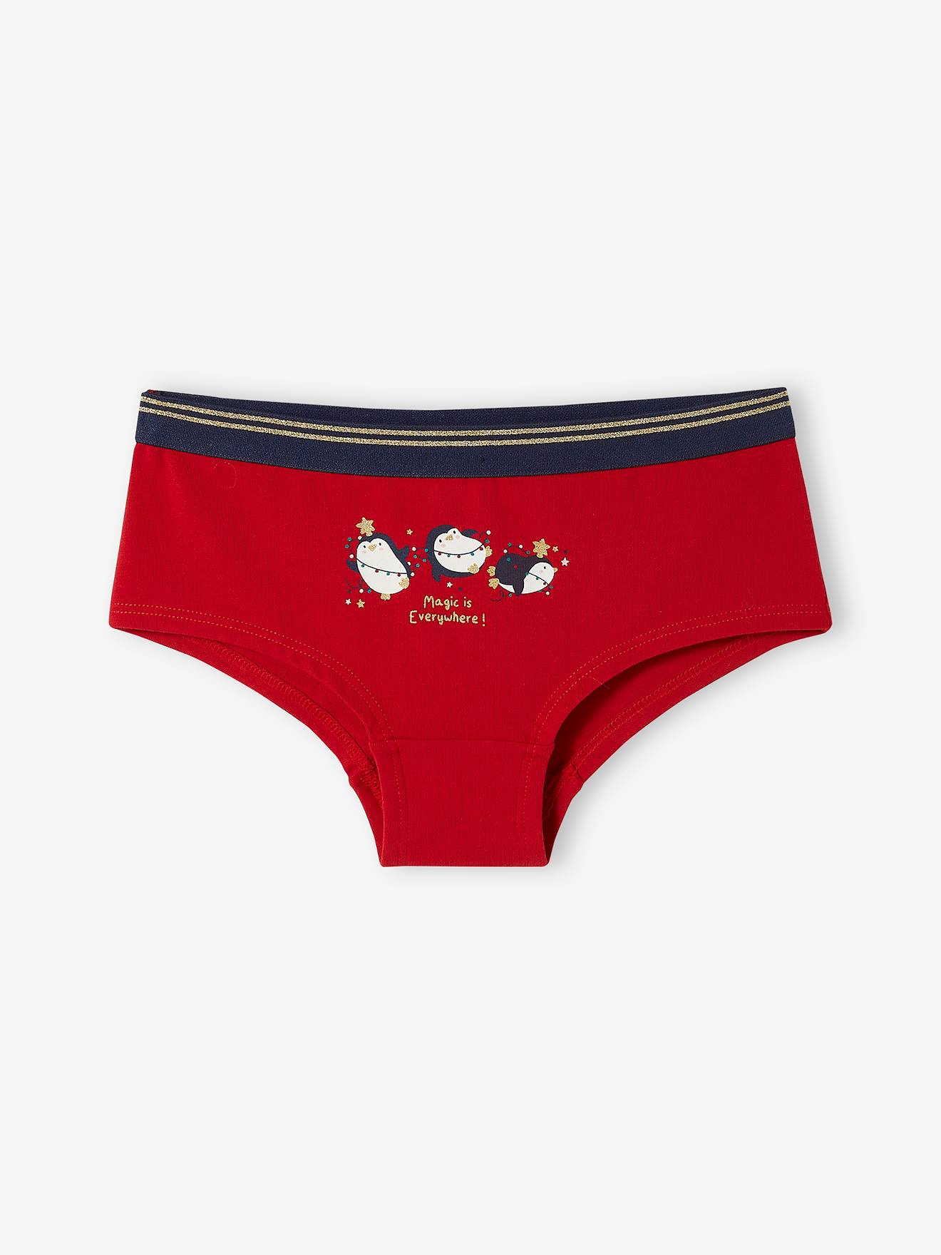 Lot de 3 shorties Noël fille rouge