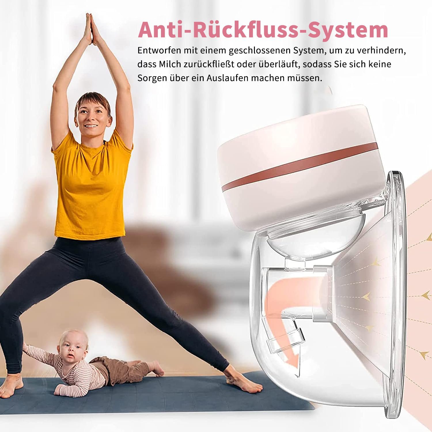 JOEAIS Elektrische Milchpumpe Elektrisch Abpumpen Muttermilch Elektrisch Breast Pump Electric, Handsfree Tragbar LCD-Display, 2 Modi und 9 Stufen Geräuscharm und Schmerzfrei