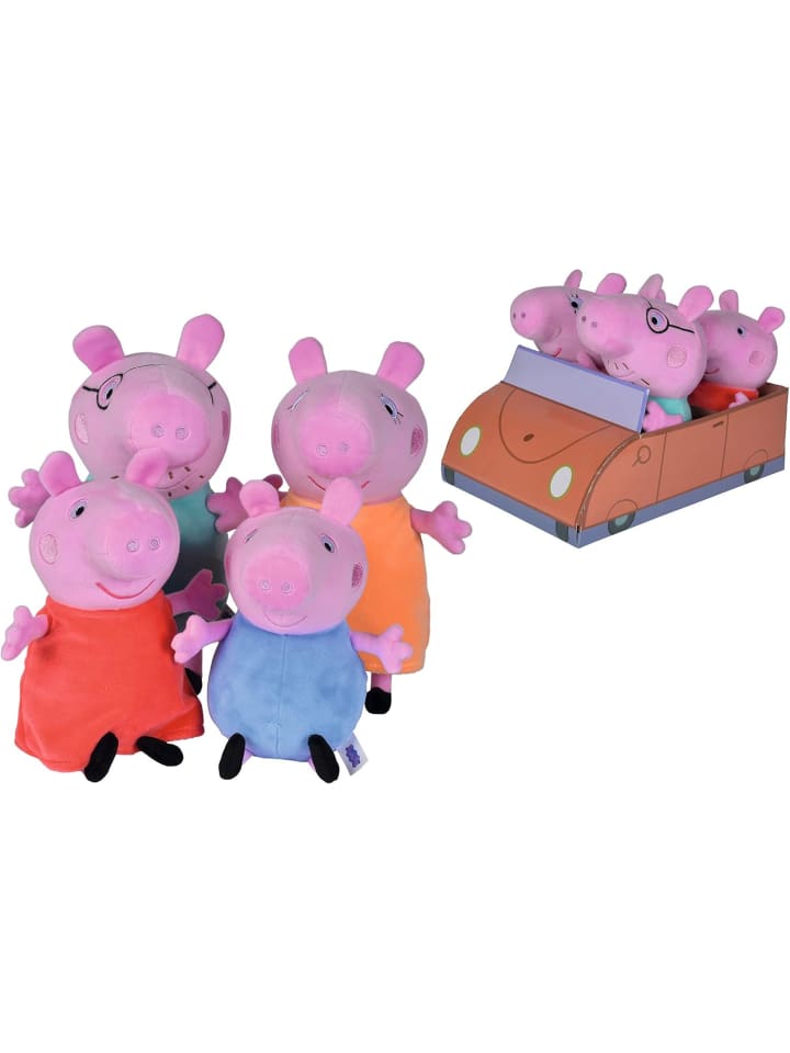 Simba Peppa Wutz Plüschtier - Familie im Auto (4-tlg) in mehrfarbig günstig kaufen onesize
