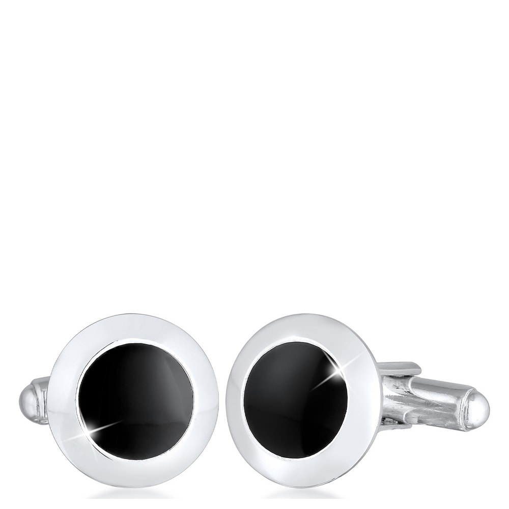 KUZZOI KUZZOI Boutons de Manchette Hommes Rond Basic avec émail en argent sterling 925 bouchon de bouteille