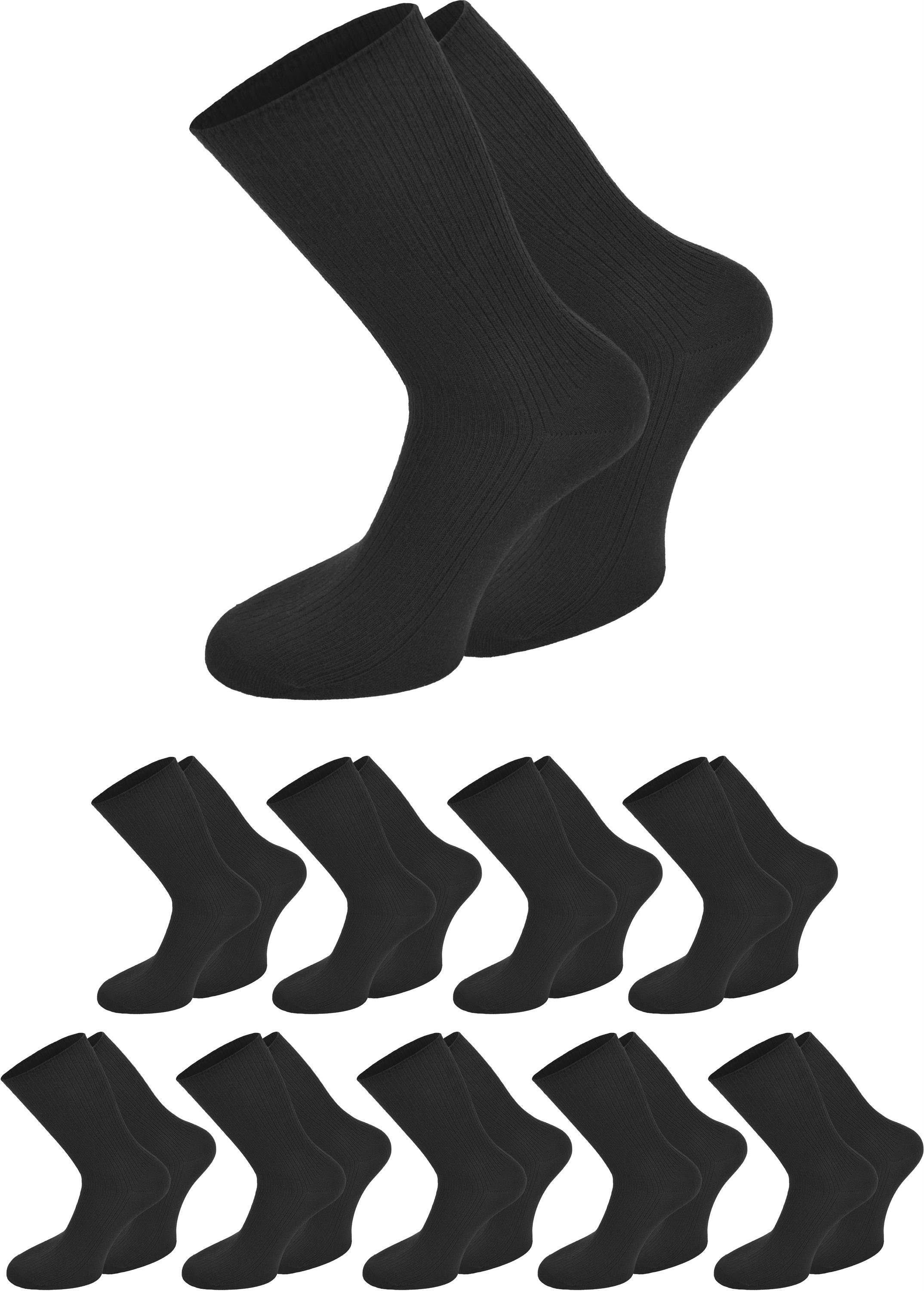 normani Diabetikersocken 10 Paar Berufssocken Ripp (10 Paar) hygienisch, geruchshemmend und atmungsaktiv, ohne einschneidendes Bündchen