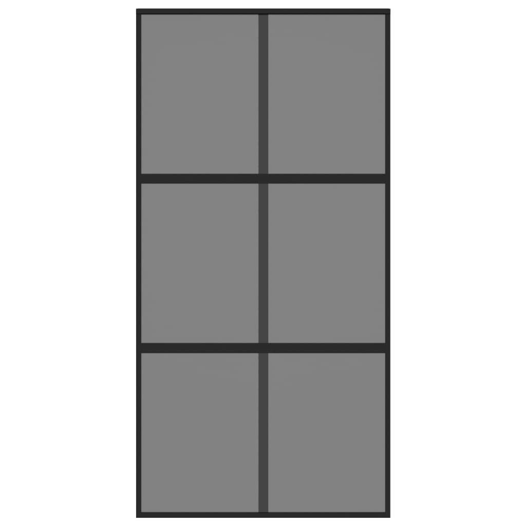 vidaXL Zimmertür Schiebetür Zimmertür Innentür Glas Schwarz 102,5x205 cm Hartglas und A